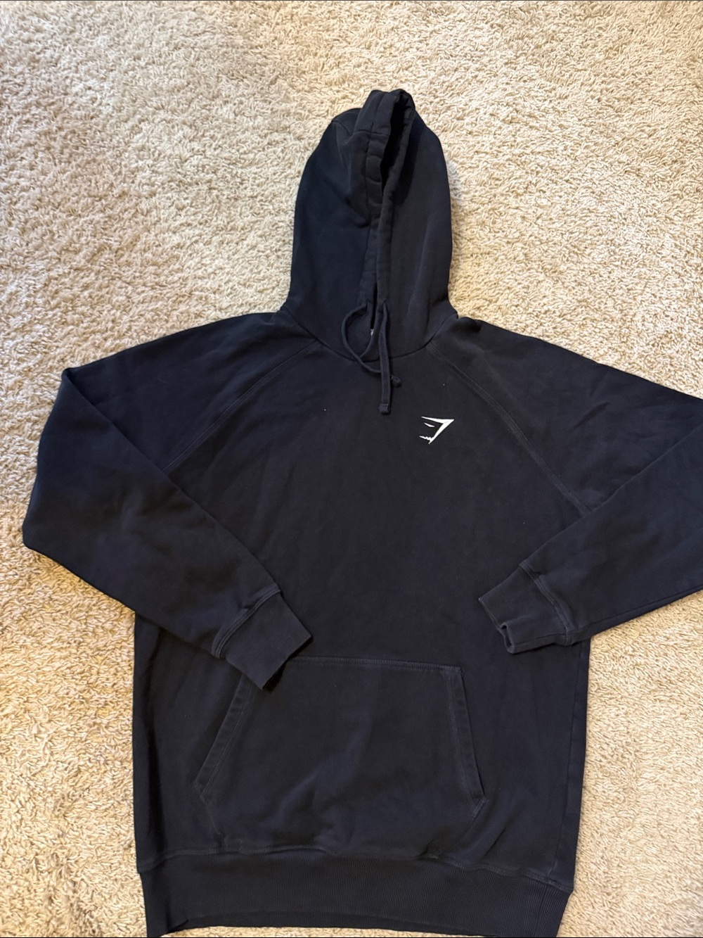 Gymshark Black Logo Pullover Hoodie size large